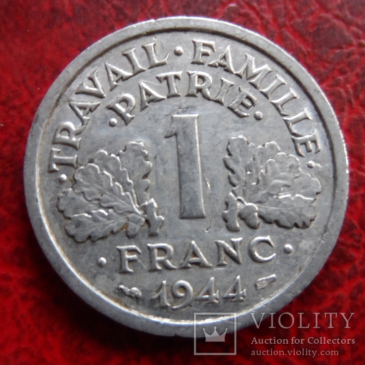 1 франк  1944  Франция   ($7.4.10)~, фото №2