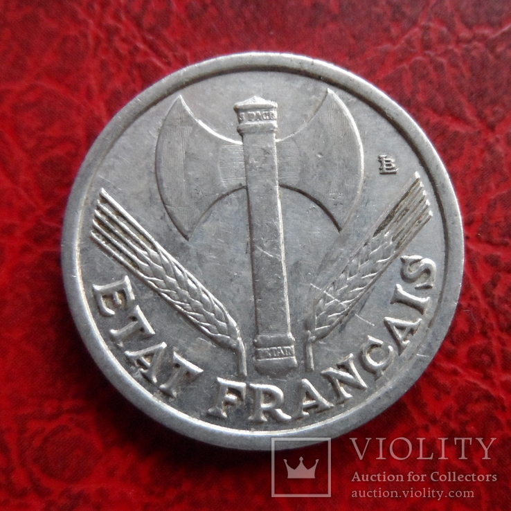 1 франк  1944  Франция   ($7.4.10)~, фото №3