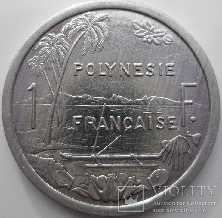 Заморское сообщество Французская Полинезия 1 франк 2003 Мон. двор Париж, фото №3