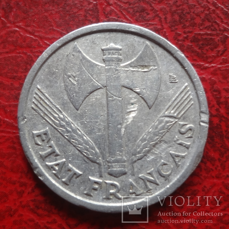 1 франк 1943  Франция     ($7.4.27)~, фото №3