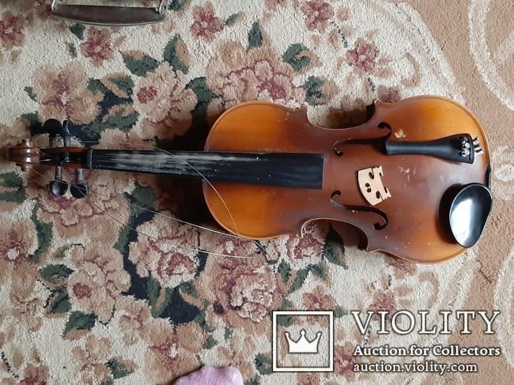 Старинная скрипка Antonius Stradivarius 1960 года Чехословакия в родном футляре, фото №3