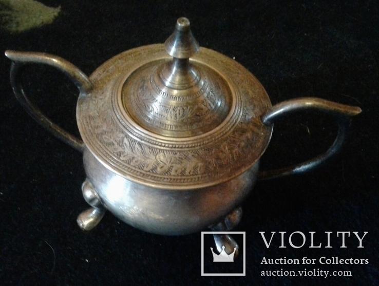 Индийский чайный сервиз  .серебро. 20 век., фото №9