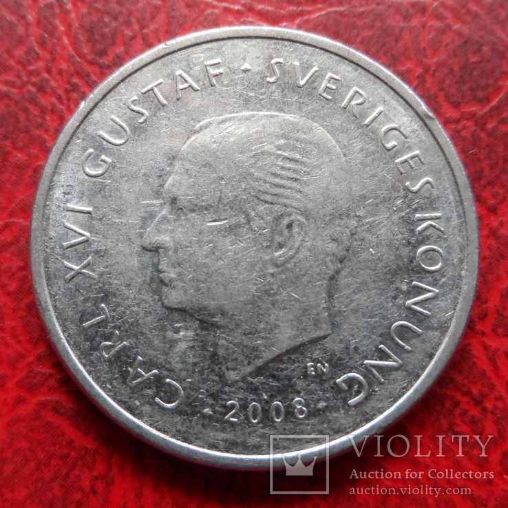 1 крона 2008  Швеция   ($5.5.13)~, фото №3
