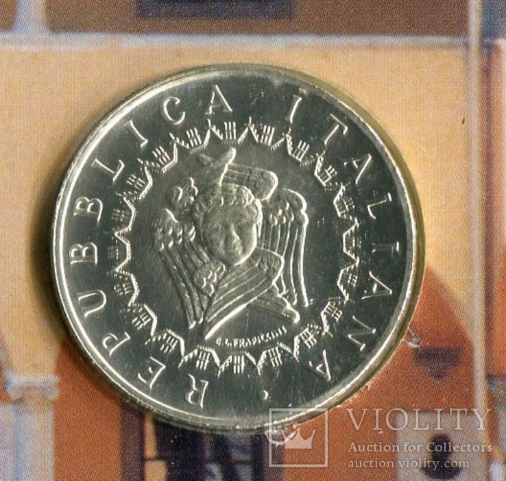 Италия 5000 лир 1993 UNC серебро Университет Пиза, фото №3