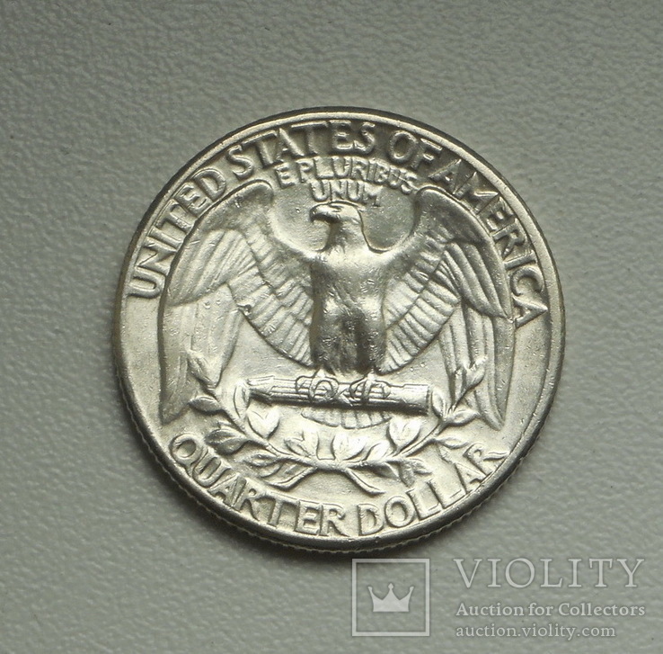 1/4 доллара США 1957 г. (без метки монетного двора) серебро, фото №4