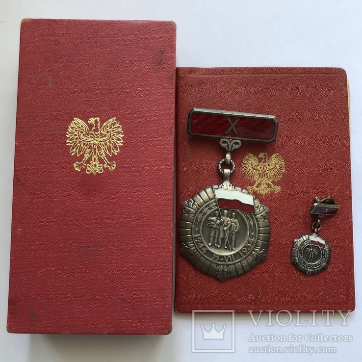 Медаль с фрачником 10 Лет Народной Польши, фото №2