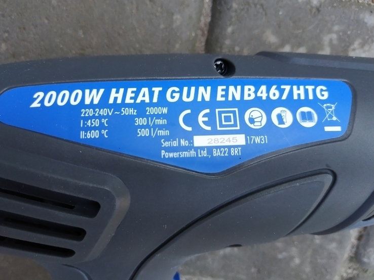 Фен Energer ENB467HTG 2000W Heat Gun 240V лот 2, numer zdjęcia 5