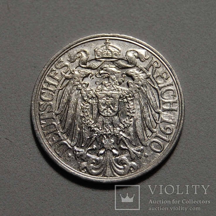 Германия - 25 Pfennig 1910 A, фото №3
