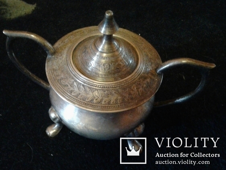 Индийский чайный сервиз  .серебро. 20 век., фото №9