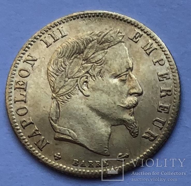 5 франков 1863 года. AU., фото №3