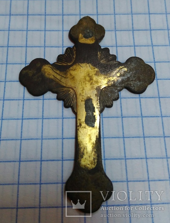 Нательный крест Распятие и  св Варвара, фото №2