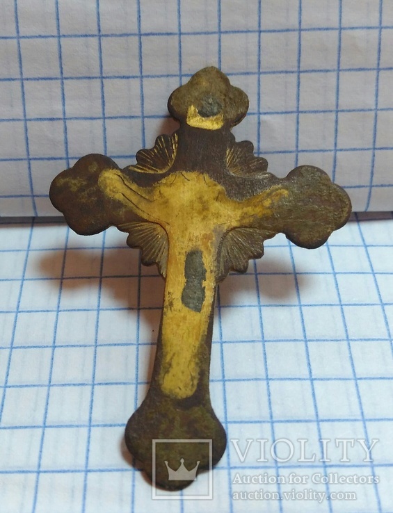 Нательный крест Распятие и  св Варвара, фото №3