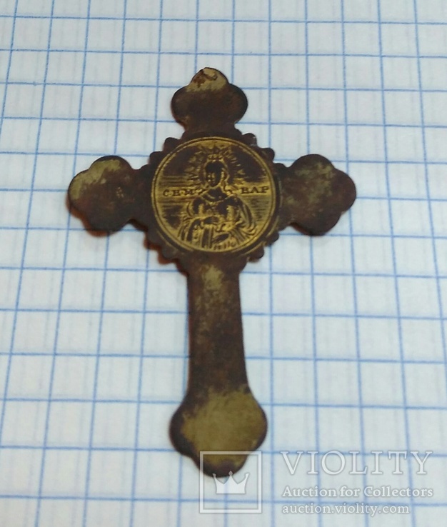 Нательный крест Распятие и  св Варвара, фото №5
