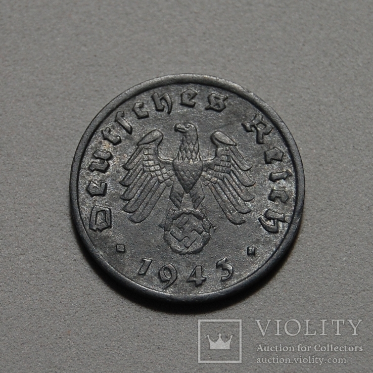 Германия - 1 Reichspfennig 1943 D - (XF), фото №3