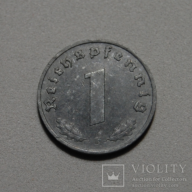 Германия - 1 Reichspfennig 1943 F - (XF), фото №2