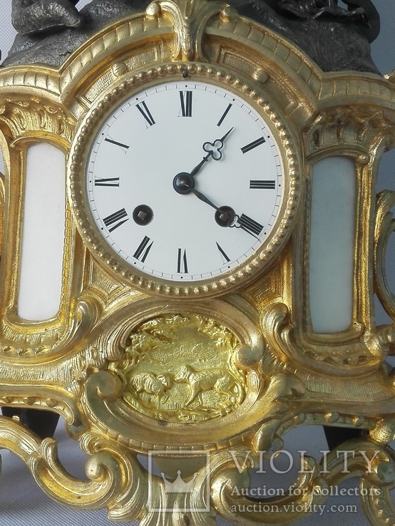 Каминные часы с баснописцем Лафонтеном XIX века, фото №3