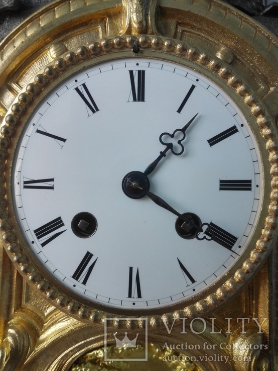 Каминные часы с баснописцем Лафонтеном XIX века, фото №4