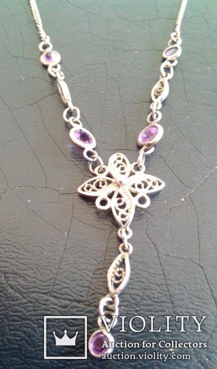 Ожерелье с фиолетовыми камнями, фото №2