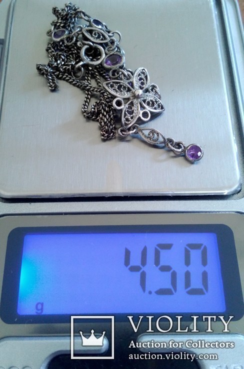 Ожерелье с фиолетовыми камнями, фото №5