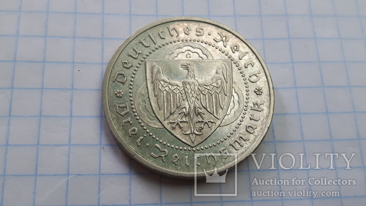 3 марки Германия 1930 G Веймар оригинал, фото №5