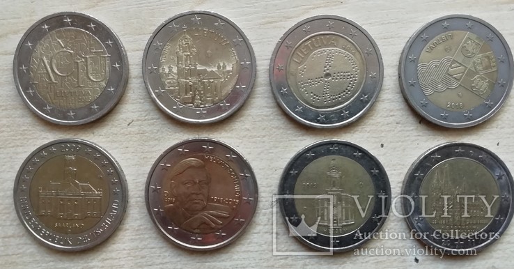 2 евро юбилейки 8 шт., фото №2