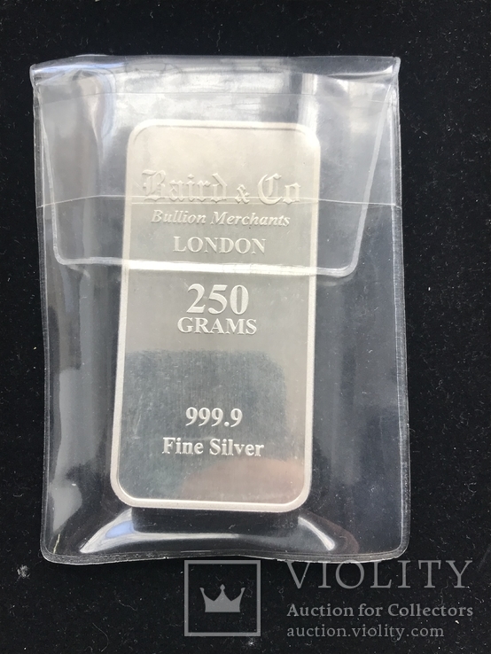 Слиток серебро 250 грамм 999 пробы Лондон, фото №2
