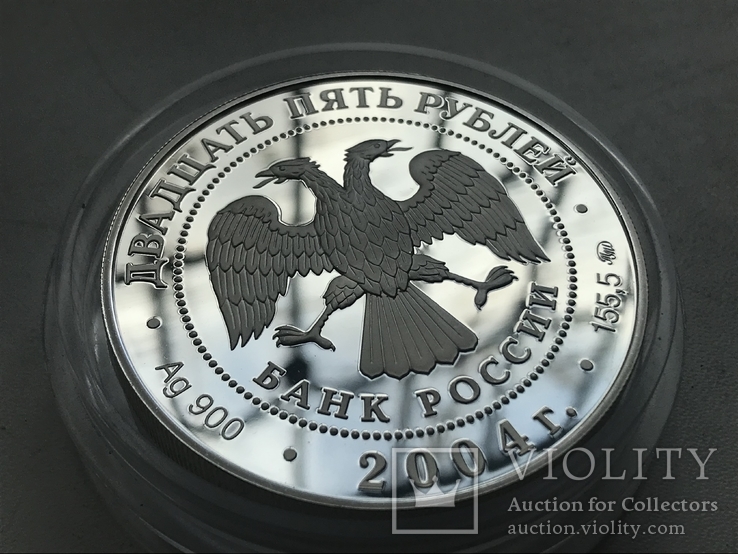 25 рублей 2004 155 грамм серебро "Сохрани наш мир", фото №3