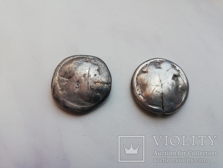 Варварское подражание дунайским кельтам (две монеты), фото №2