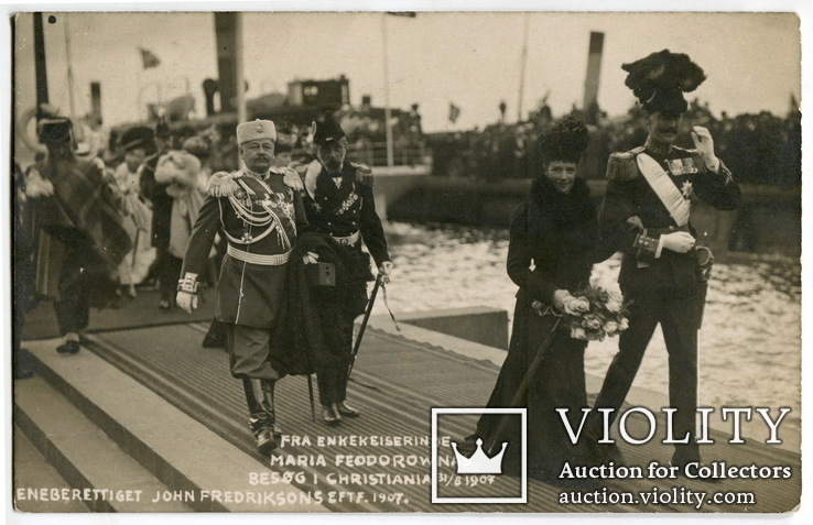 Императрица Мария Федоровна со своим племянником - королем Норвегии Хоконом VII. 1907 г., фото №2