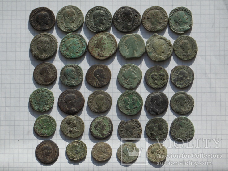 Бронза Рима. 35 монет, в том числе 10 сестерций., фото №2