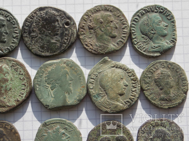 Бронза Рима. 35 монет, в том числе 10 сестерций., фото №4