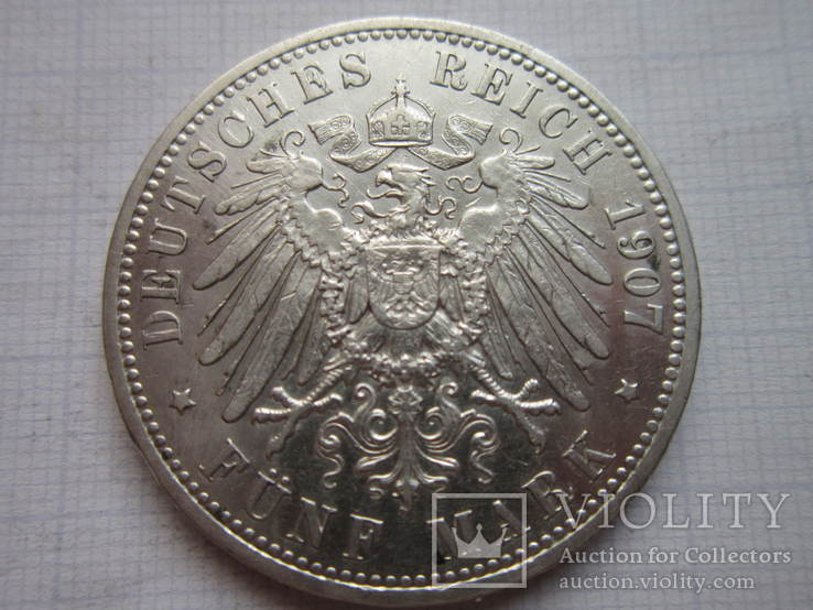 5 марок 1907 м. Прусія.-10, фото №7