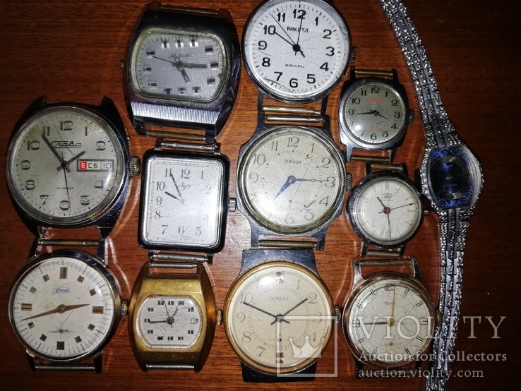 Часы наручные времён СССР.(12 штук)., фото №6