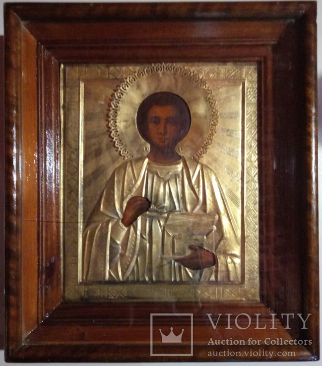 Старинная икона Великомученик Пантелеи́мон целитель, фото №2