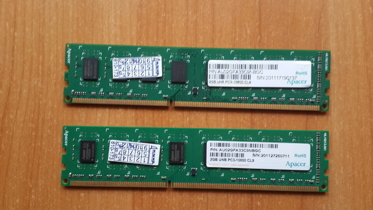 Оперативна память Apacer 2GB DDR3 2шт., numer zdjęcia 2