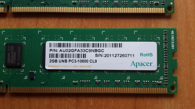 Оперативна память Apacer 2GB DDR3 2шт., фото №4