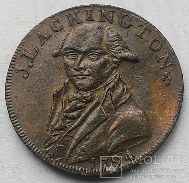 Англия, Lackington 1/2 пенни 1794 год, фото №2