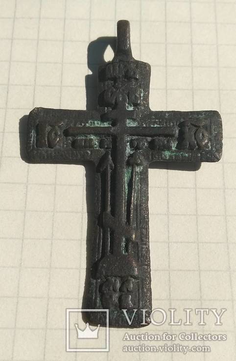 Крест. Большой 5,5 см с остатками эмали., фото №2