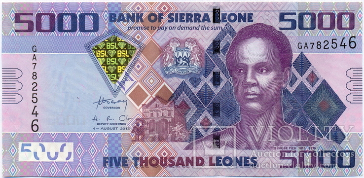 Сьерра-Леоне 5000 леоне 2013 Pick-32 UNC, фото №2