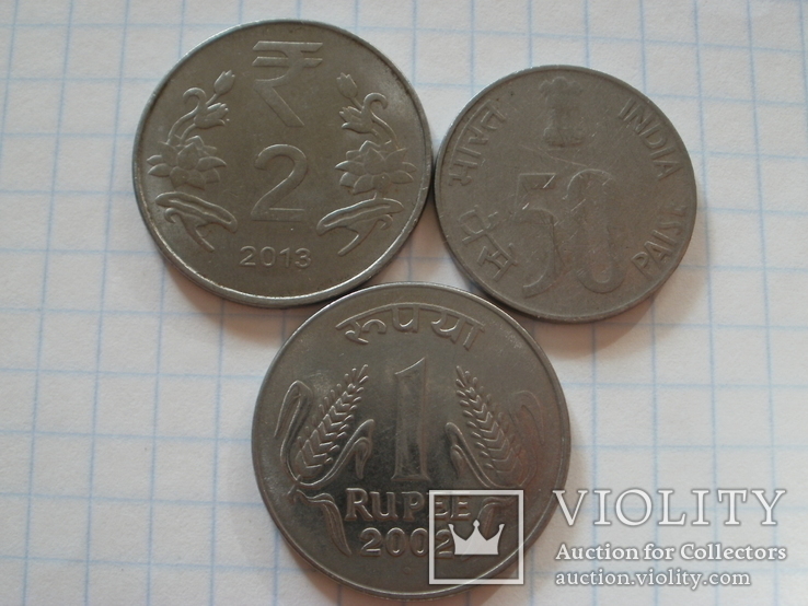 3 монеты Индии., фото №2