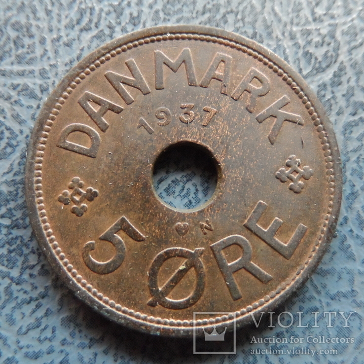 5  эре  1937  Дания    (,9.5.1)~, фото №2