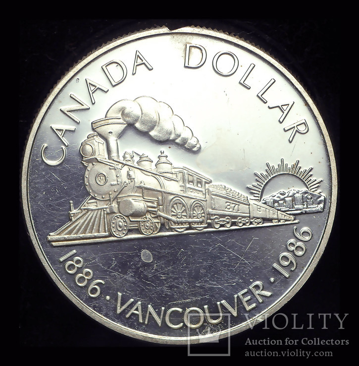 Канада доллар 1986 пруф Ванкувер серебро пруф