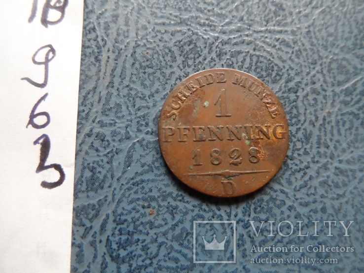 1 пфенниг 1828 D Германия (,9.6.3)~, фото №4