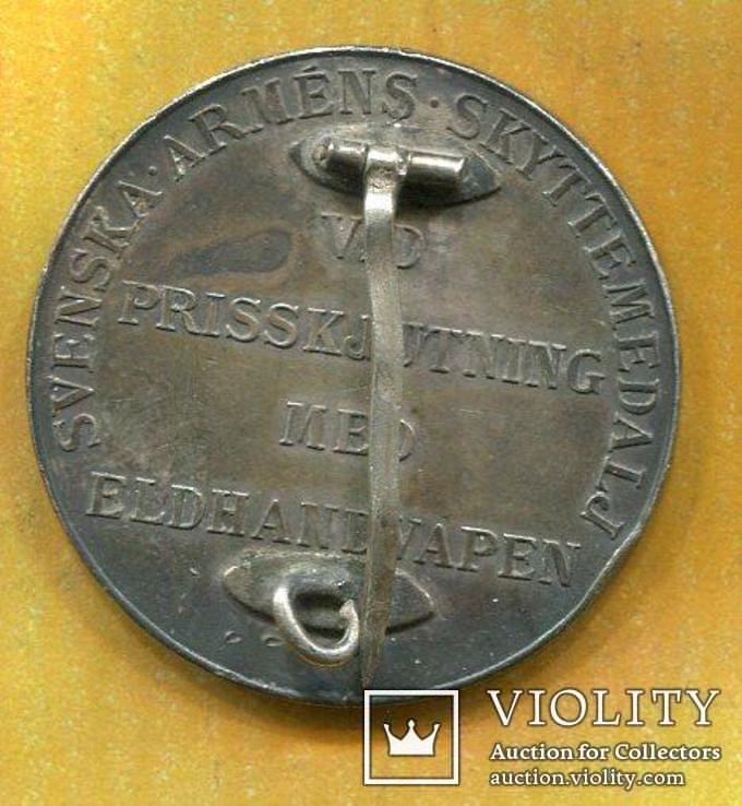 Медаль Швеция За меткую стрельбу 1 мировая война ружьё Серебро, фото №4