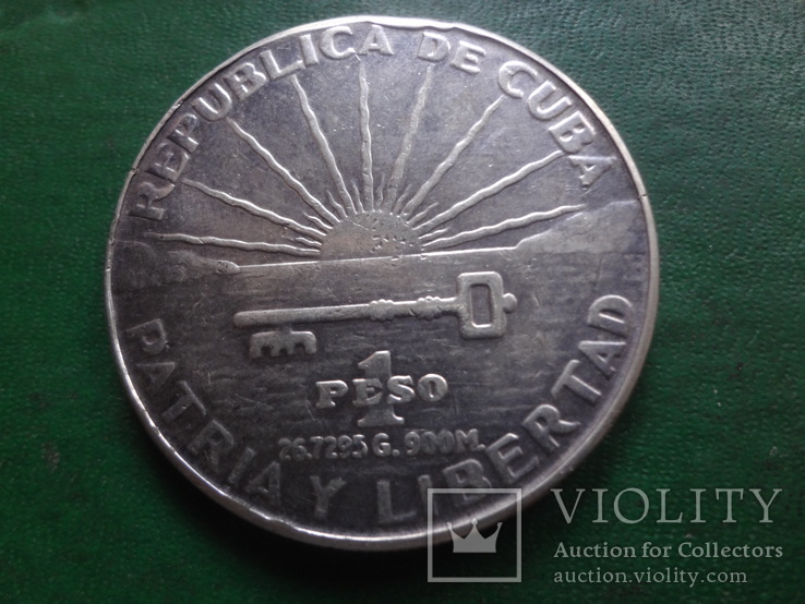 1 песо  1953  Куба   серебро     (,2.4.10)~, фото №4