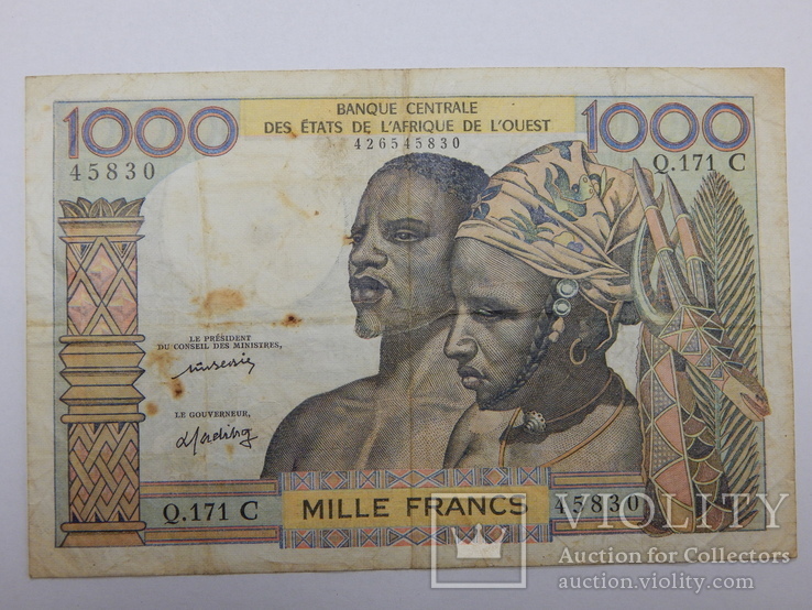 Бона 1000 франков, Французская Африка
