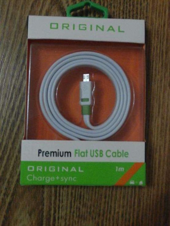 Кабель Original Premium Flat USB Cable USB-Micro USB Charge+sync 1m