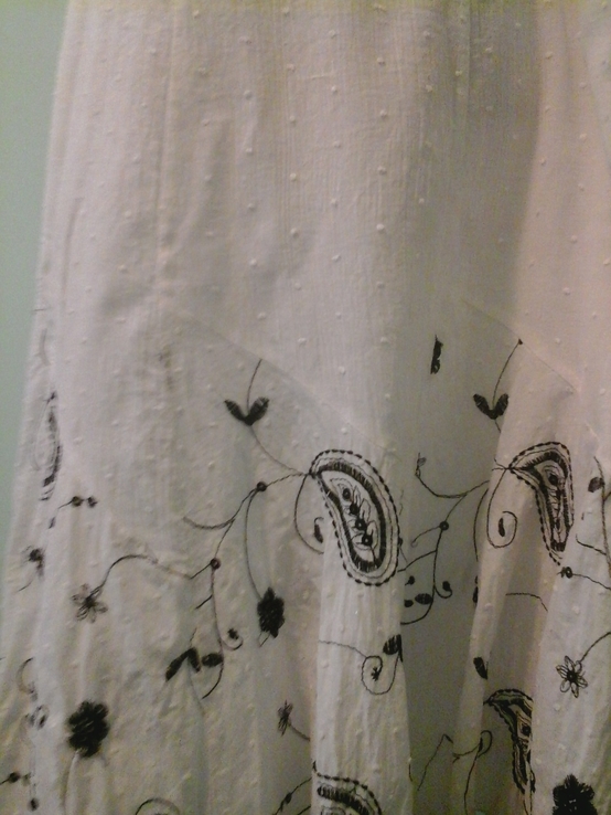 Белая юбка из хлопка, с подъюбником, пайетки, р.L, фото №4