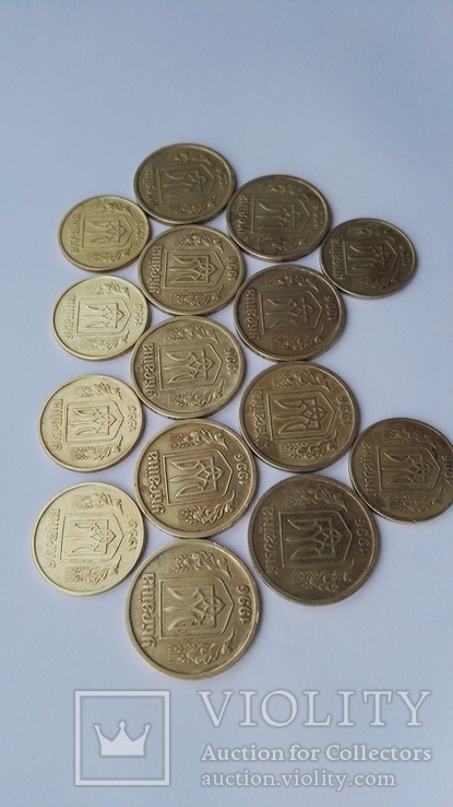 9 монет 1 гривна 1996 г + 2  50 копеек 1996г +бонус, фото №3