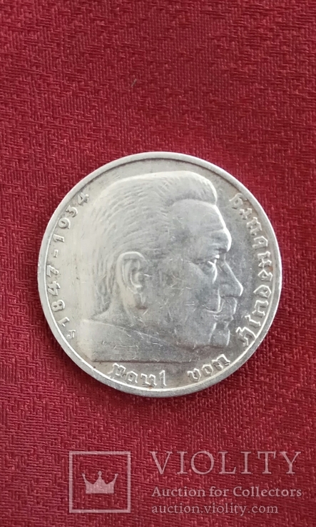 Германія 5 марок 1937 рік (J), фото №3